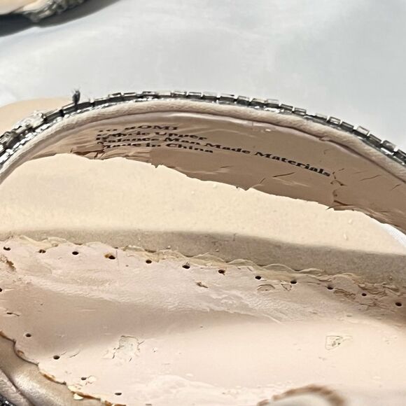 Franco Sarto heels size‎ 10 slip on rhinestones ivory color - Picture 10 of 11